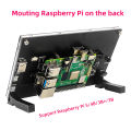 7 Inch Portable Display IPS LCD Capacitive Touch Screen 1024x600 Monitor Optional Speakers for Raspberry Pi 5 4B 3B+ Laptop PC.