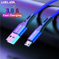 USLION Micro USB Cable Fast Charging For Samsung Xiaomi Android Redmi Note 5 Pro Data Cable Mobile Phone Charger Wire Cord Blue. 
