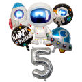 Outer Space Astronaut Rocket  Theme Balloons Baby Boy Birthday Party Decorations Number 1 2 3 4 5 6 7 8 9 Years Old. 