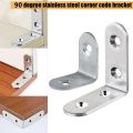 2 PCS Stainless Steel L Corner Brackets Heavy Duty Corner  90 Degree Joint Angle L Shape size 2 inch Bracket for Wood Cabinets Furniture. 