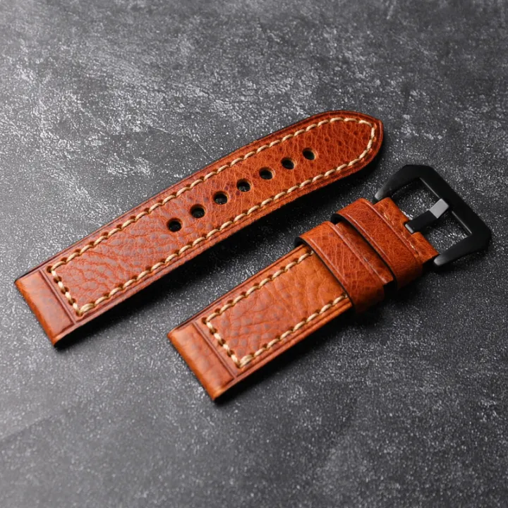 Handmade%20High-end%20Genuine%20Leather,%2020MM%2022MM%2024MM%2026MM%20Brown%20Vintage%20Men's%20Bracelet%20for%20PAM111%20441,Genuine%20Leather%20Bracelet%20-%20Image%204