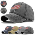 Denim Usa Baseball Cap Patriotic Fashion Mens Casual Hat Trendy American Flag Snapback Stylish Vintage Dad Hat. 
