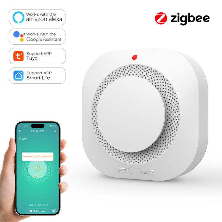 ZIGBEE Smoke Detector Home Security - Advanced Smoke Sensor and Fire ...