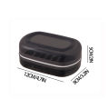 Portable Bathroom Soap Holder Container Box for Shower Black Covered Travel Soap Dish Double Layered Bamboo Storage.