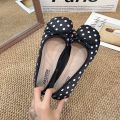 Spring Butterfly-knot Women Dot Ballet Flats Comfort Shallow Square Toe Slip on Shoes Ladies Eelgant Dress Mary Jane Shoes.