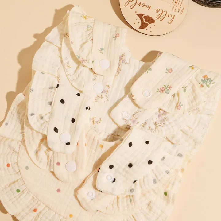 3pcs%20Hot%20Sell%20Children's%20Feeding%20Bib%20Set%20%20Cotton%20Muslim%20Baby%20Comfortable%20Drool%20Towel%20%20Ruffle%20Snap%20Button%20Infant%20Burp%20Cloth%20%EF%BB%BF%20-%20Image%203