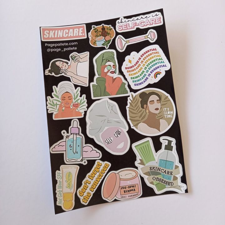 Skin care Mini UNCUT sticker sheet - A6 size - 15x10 cm