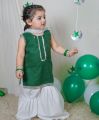 14 August dress white and green ghrara set | 2-piece summer cotton/lawn dress | Independence Day dress. 