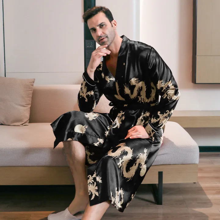 Pajama%20men's%20spring%20and%20autumn%20silk%20thin%20style%20oversized%20pajamas%20long%20sleeved%20bathrobes%20ice%20silk%20bathrobes%20home%20clothing%20summer%20-%20Image%205
