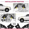 Front Fender Splash Guards Mud Flaps Leather Liners for Toyota Land Cruiser Prado 2003-2017 and 4 Runner 2003-2017.