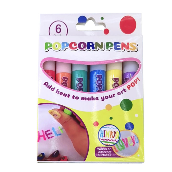 Diy Bubble Popcorn Painting Pen Magic 6-Color Bubble Pen 3d Art Pen Children'S Painting Coloring Creative Marker Pen 60ml