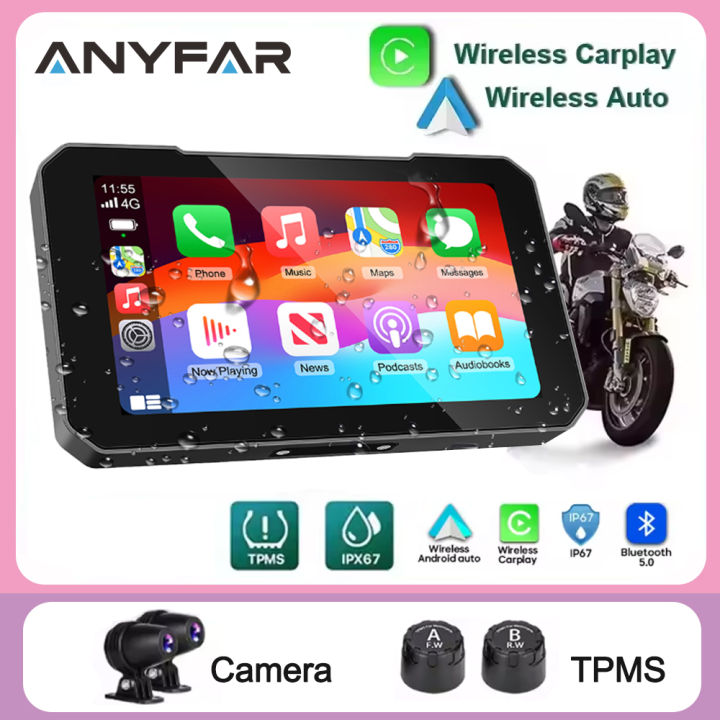 5 Inch Motorcycle Display Screen Carplay Moto Navigation Portable ...