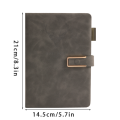200pages A5 Leather Notebook with Leather Notebook Cover, Personalized Soft Cover and Bookmark, Perfect for Business, Meeting. 