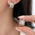 925 Sterling Silver Lucky Character Hollowed Out Cloud Earring for Women Ethnic Retro Jewelry .