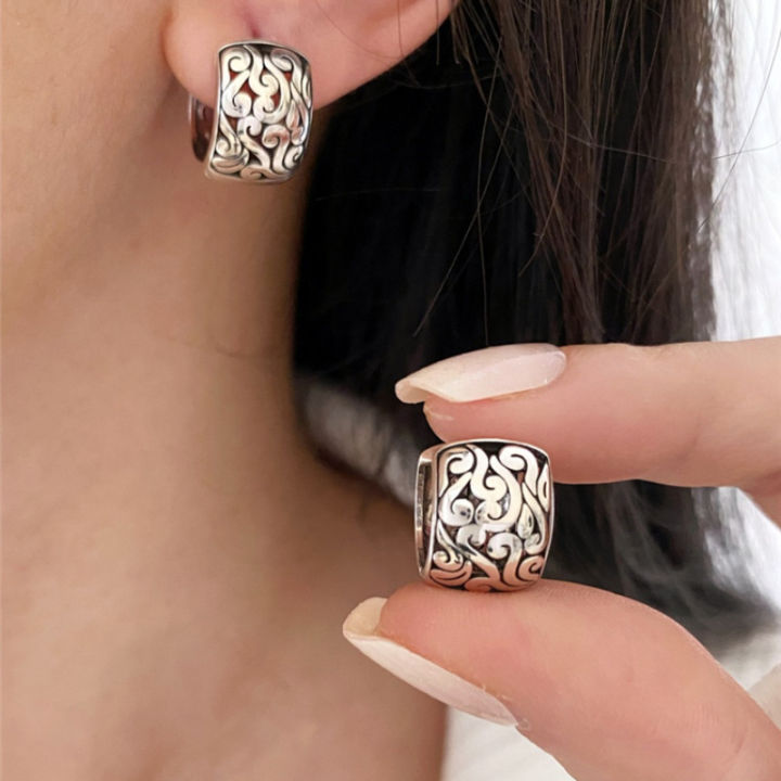 925%20Sterling%20Silver%20Lucky%20Character%20Hollowed%20Out%20Cloud%20Earring%20for%20Women%20Ethnic%20Retro%20Jewelry%20%20-%20Image%202