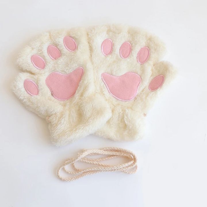 Women%20Winter%20Fashion%20Plush%20Gloves,%20Cat%20Paw%20Design%20Half-finger%20Warm%20Gloves,%20Suitable%20for%20Office%20Use%20Cycling%20Outdoor%20Activities%20-%20Image%207