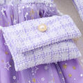 Autumn & Winter Dress for KIds Girl Clothes Children Party Dresses Purple Plaid Long Sleeve Button KIds Outfit 8 9 10 11 12 Yrs. 