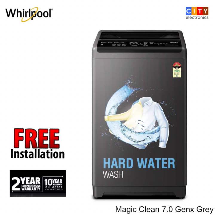 WhirlpooI 7 Kg Fully Automatic Top Load Washing Machine WM Classic 7.0 Genx Grey