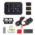 12V LED 6 Gang Switch Panel 600W-1200W Circuit Control Relay System Box Slim Touch Control Panel for Boat Jeep UTV Caravan.