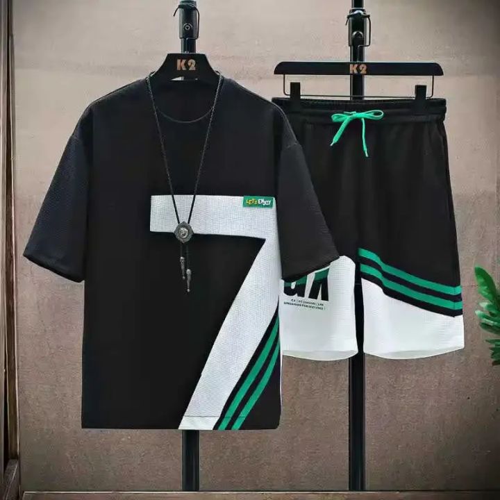 Summer%20T%20Shirts%20for%20Men%20Clothing%20Casual%20Gradient%20Men%20Set%20Tshirt%20Summer%20Running%20Men's%20Two-piece%20Oversize%20Gym%20Sport%20Short%20Pants%20-%20Image%204