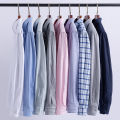 100% Cotton Oxford Men's Shirts Long Sleeves Plaid Soft Regular Fit Formal Dress Shirt Pocket Social Blouse Male Clothes S-7XL.