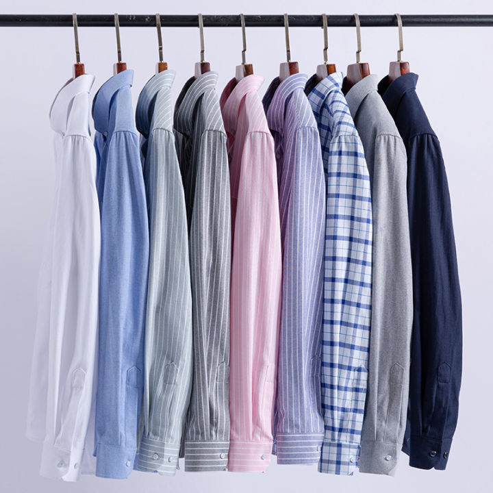 100%25%20Cotton%20Oxford%20Men's%20Shirts%20Long%20Sleeves%20Plaid%20Soft%20Regular%20Fit%20Formal%20Dress%20Shirt%20Pocket%20Social%20Blouse%20Male%20Clothes%20S-7XL%20-%20Image%203