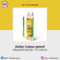 Dollar Colour Pencils (06 Pencils Dual Tip =12 Colours). 