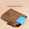 Mens Wallet Leather Business Card Holder Zipper Purse Luxury Wallets for Men RFID Protection Purses Carteira Masculina Luxury. 
