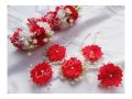 Artificial flower bridal gajraset - bridal gajray -red gajraset - red gajray -artificial gajray. 