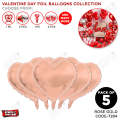 18 Inch Heart Shape Foil Balloon Set Collection - 5 Pcs. 