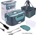 HOMEFISH 1.5 L 60W Electric Lunch Box Food Warmer Portable Food Heater for Car Or Home - Leak Proof 304 Stainless Steel Liner. 