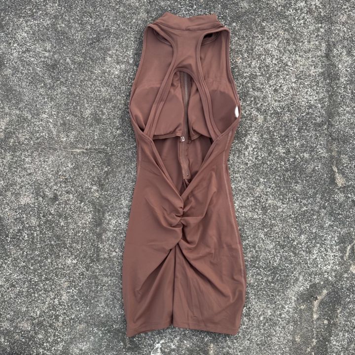 Women%20Tight%20Scrunch%20Back%20Waist%20Fold%20Playsuits%20Yoga%20Jumpsuit%20Short%20Set%20Zipper%20Gym%20Sportswear%20Fitness%20One%20Piece%20Sport%20Suit%20Workout%20-%20Image%203