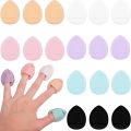 12PCS Mini Finger Powder Puffs | Velour Soft Puff for Wet/Dry Foundation/Concealer/Loose Powder | Eye Shadow Cosmetic Gift Set. 