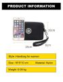 Solid Color Coin Purse Women Handbag Small Wallet Wrinkle Fabric Phone Purse Three Zippers Portable Makeup Bag. 