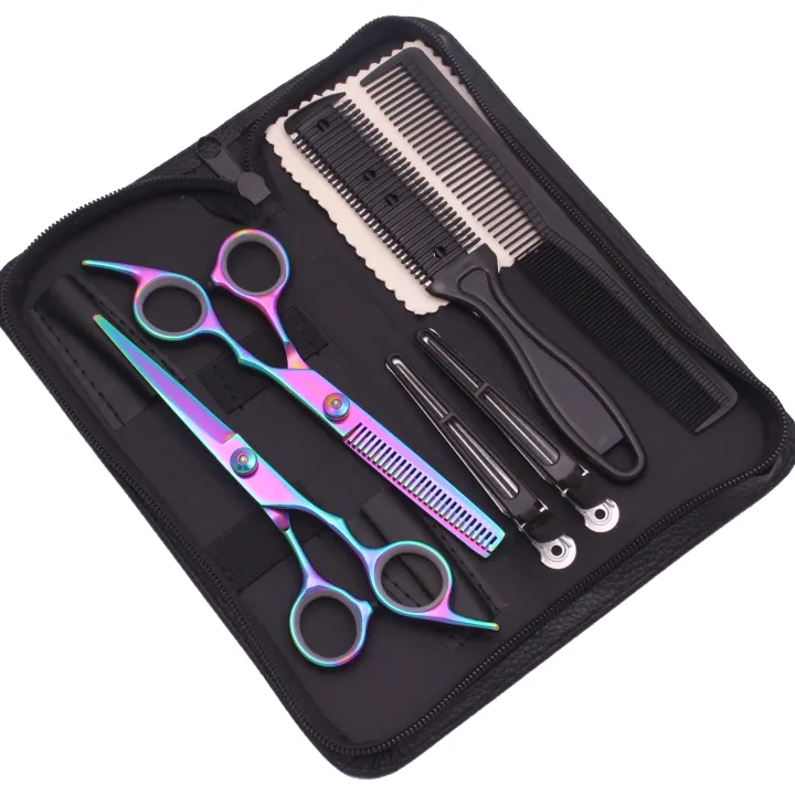 Hair%20Scissors%20JP%20Stainless%20Hairdressing%20Scissors%206"%20Haircut%20Set%20Black%20Thinning%20Shears%20Salon%20Haircut%20Scissors%20Razor%20Combs%20C1001%20-%20Image%207