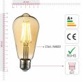2x LED filament antique edison bulb ST 64 230V 6W. 