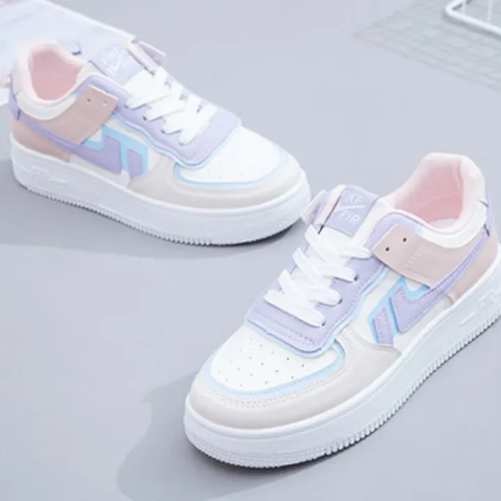 Fashionable%20Lace-up%20Flat%20Casual%20Shoes%20Comfortable%20Thick-soled%20Running%20Sneakers%20Round-toe%20Breathable/Wear-resistant%20Running%20Shoes%20-%20Image%204