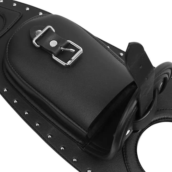 Motorcycle%20Black%20Front%20Leather%20Oil%20Fuel%20Tank%20Cover%20Storage%20Bag%20For%20Harley%20Sportster%20Iron%20XL%20883%201200%20Forty%20Eight%20Seventy%20Two%20-%20Image%205