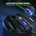 FunBug 7 Buttons Sports Mechanical Wired Gaming Mouse RGB with 4-Levels DPI Control - 7 Light Wired USB Optical Mouse with Side Buttons - Mouse with Pad for PC, Laptop, Computer, Gaming, Pubg Mobile. 