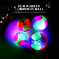 Dog TPR Glow Ball 3 Color Flashing Elastic Teeth Cleaning Anti Choke Training Interactive Pet Toy Safe Chew Resistant Non Toxic.