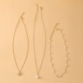 3PCS Suit Retro Multilayer Necklace Decorated With Artificial Pearl Clavicle Chain Creative Simple Butterfly Pendant Necklace. 