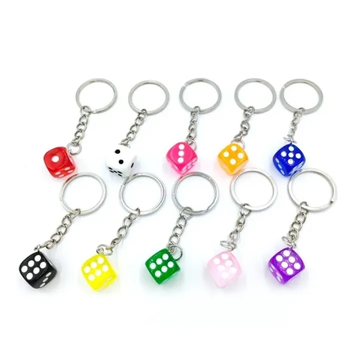 Creative%20Small%20Accessory%20for%20Car%20Keychain%20Mini%20Pendant%20Backpack%20Hangings%20Keyring%20Originality%20Acrylic%20Dice%20Key%20Chain%20Ring%20-%20Image%204