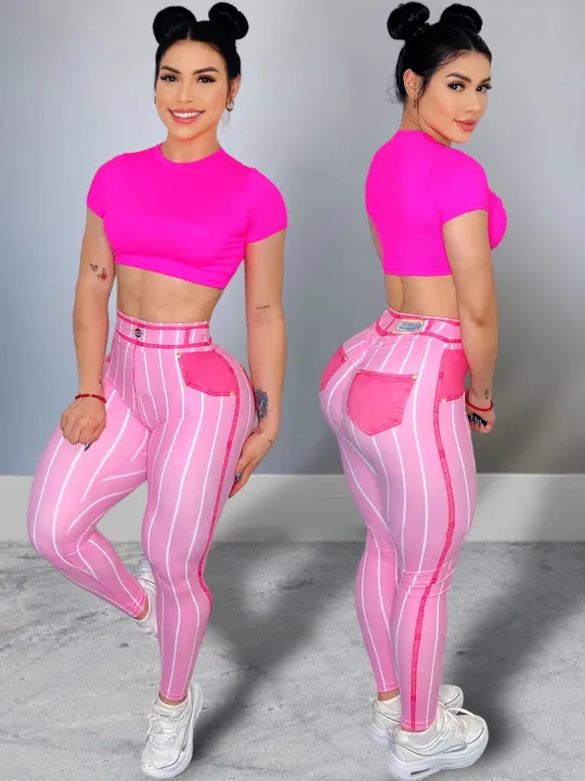 Women%20High%20Waist%20Sports%20Leggings%20Stripe%20Print%20Stretchable%20Yoga%20Pants%20%20Tight%20Fitness%20Workout%20%20Gym%20Push%20Up%20Causal%20Pant%20-%20Image%202