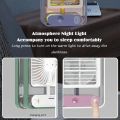 Portable Desktop Air Conditioner Usb Mini Air Cooler Fan Water Cooling Fan With 3 Speed Spray Humidifier Purifier For Car Home Rechargeable. 