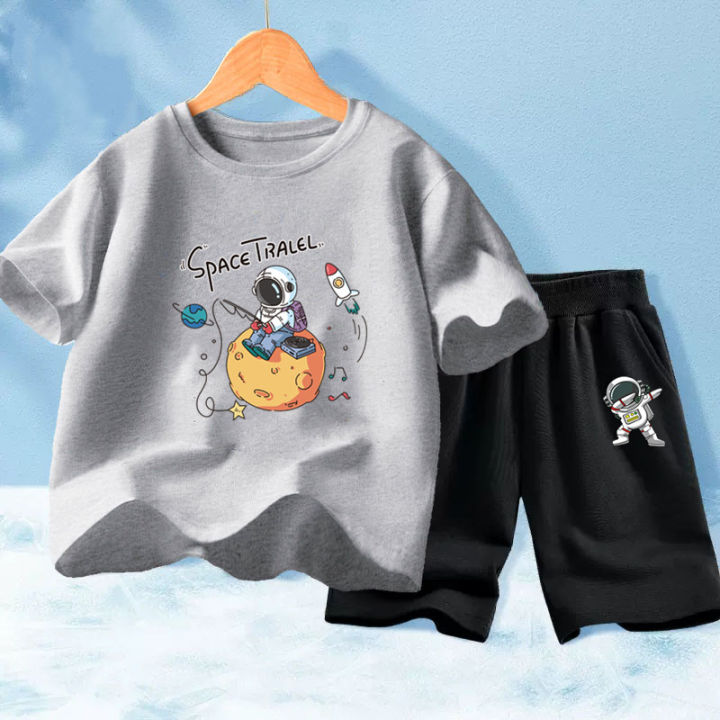 Summer%20Baby%20Boys%20Clothing%20Sets%20Kids%20Astronaut%20Space%20Short%20Sleeve%20T-Shirt%20+%20Shorts%202Pcs%20Suit%20Teens%20cotton%20Clothes%20Sport%20Outfits%20-%20Image%202