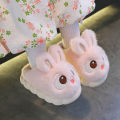 New Winter Cute Big eyed Rabbit Children's Waterproof Warm Non-slip Fluffy Slippers For Girls Boys Kids Indoor Home Cotton Shoes. 
