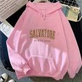 Salvatore Since1864 Men Printed Hoodie Vampire Diaries Jumper Vintage TVD Damon Stefan Crewneck Sweatshirt Fans Top Sweatshirt. 