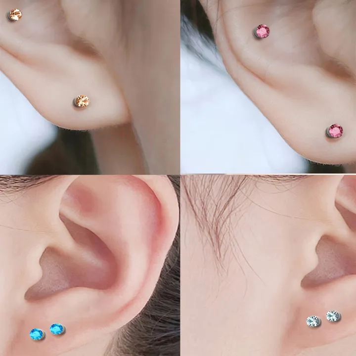 4/9%20Pairs/Set%20Stainless%20Steel%20Ear%20Clips%20And%20Fake%20Nose%20Studs,%20No%20Need%20for%20Piercing,%20Directly%20Wear%20Fashionable%20Clip-On%20Earrings%20-%20Image%203