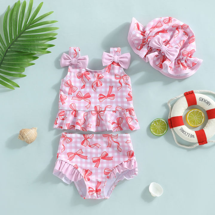 Kids%20Girls%20Bow%203pcs%20Bikini%20Sets%20Cute%20Plaid%20Print%20Sleeveless%20Tank%20Top%20with%20Briefs%20Swimwear%20Ruffle%20Trim%20Swimsuit%20Summer%20Beachwear%20-%20Image%202