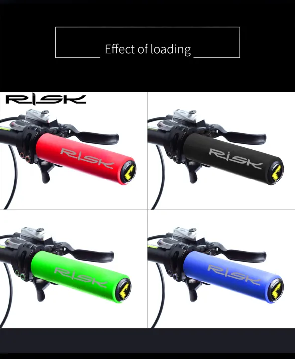 RISK%20Bicycle%20Handlebar%20Grip%20Soft%20Silicone%20Mountain%20Bike%20Grip%20Lightweight%20MTB%20Grips%20Dust-proof%20Bike%20Handle%20with%20Bar%20End%20Plug%20-%20Image%203